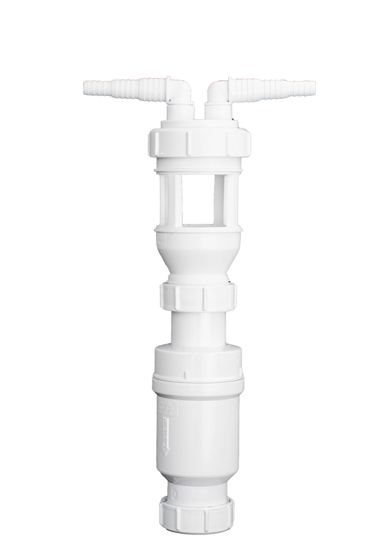 Abwasseranschlusset DN 40 mit Luftsperre und Rückschlagklappe