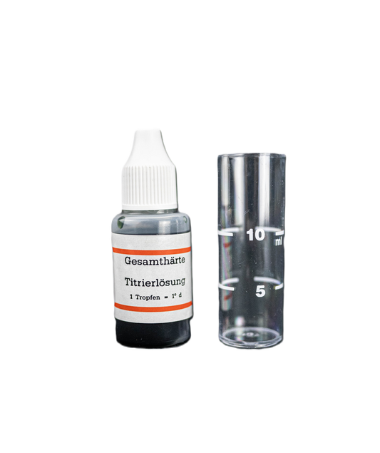 Mit diesem Messbesteck können Sie die Gesamthärte Ihres Wassers in deutscher Härte (°dH) ermitteln.